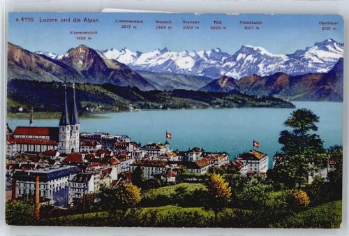 6000 Luzern Lucerne - Gesamtansicht, Bergkette AKU2