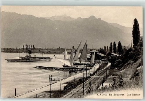 1897 Bouveret - Dampfschiff Segelboote