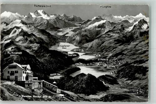 7500 St. Moritz Foto AK Vogelschau
