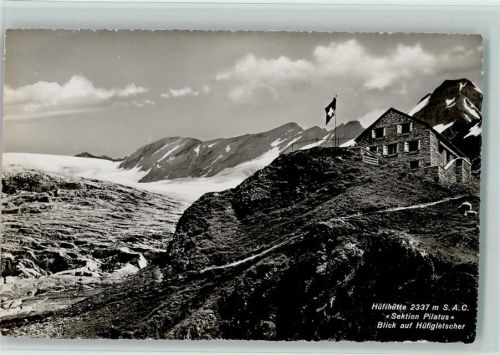 Hüfihütte - Blick auf Hüfigletscher Hüttenstempel