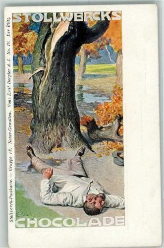 Gruppe 18 Natur Gewalten sign. Emil Doepler AK Stollwerck Schokolade 1900 Künstlerkarte