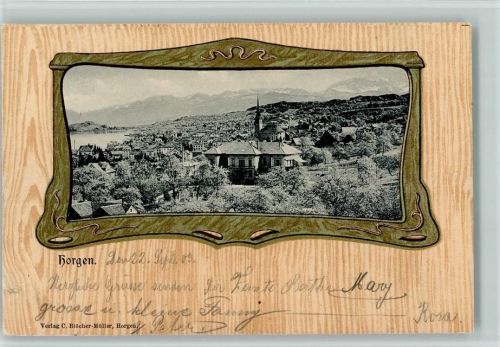 8810 Horgen 1903 - Jugendstil, Schmuckrahmen - Litho und Lichtdruck