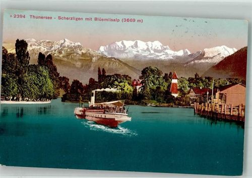 3700 Spiez 1919 - Dampfschiff Thunersee Ort lt. Stempel