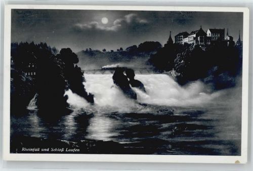 8200 Schaffhausen Sciaffusa - Rheinfall, Schloß Laufen im Mondschein AKU1