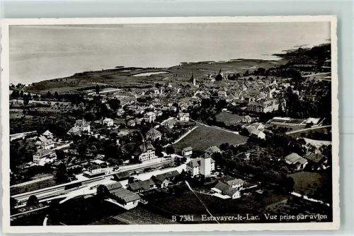 1470 Estavayer-le-Lac Karte beschädigt Fliegeraufnahme