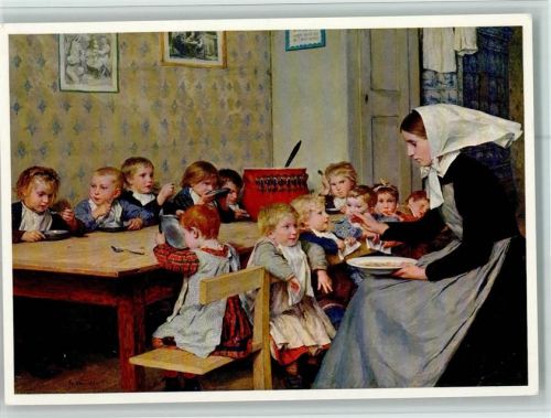 Schweizerische Tuberkulosespende Kinderkrippe sign. Albert Anker Tuberkulose Künstlerkarte