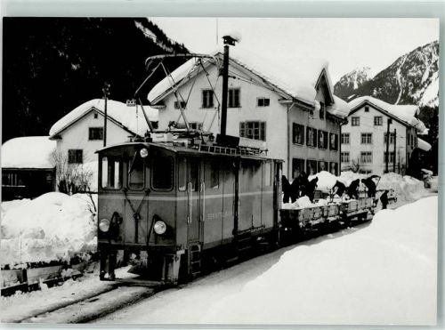 8766 Matt 1968 - Repro Schneeabfuhr mit den SeTB Xe 2/2 22 + 2 ex ESZ M Serie 81-83 bei Matt Station 05.02.1968