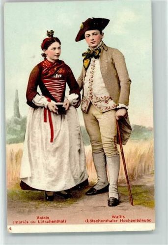 Lötschentaler Hochzeitsleute Tracht Schweiz