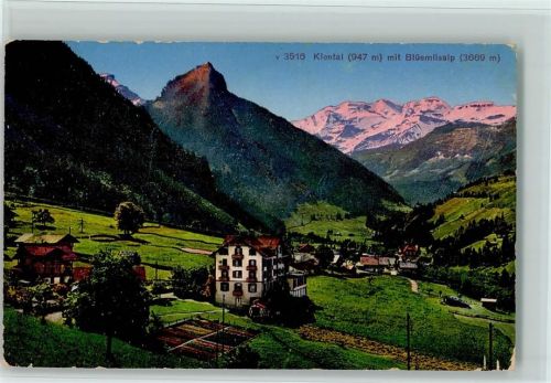 3723 Kiental 1924 - mit Blüemlisalp Morgenrot