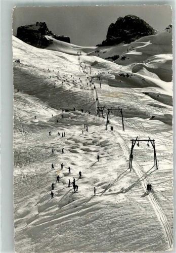 Trübsee 1961 Winter Seilbahn Skilift Jochpass