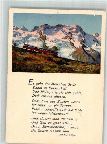 Gornergrat Foto AK Bergbahn Gedicht Müller