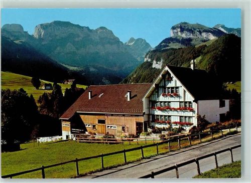 9050 Appenzell - Appenzellerhaus Blick gegen Bogartenfirst Marwees Altmann Ebenalp