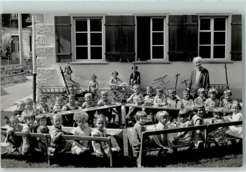 9055 Bühler Foto AK Kindergarten Kinder Ort handschriftl.