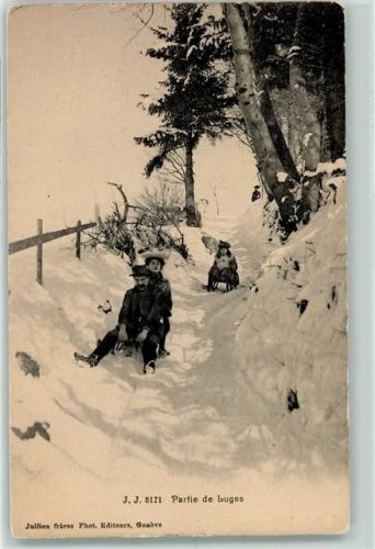 1912 - Verlag J.J. 3171 Partie de Luges - Rodelpartie AK