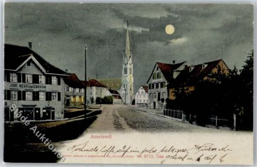 8580 Amriswil - bei Nacht Kirche Hess zum Consum