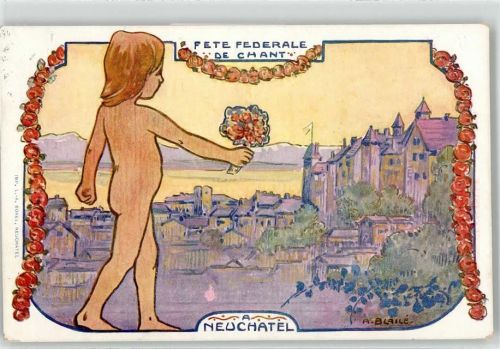 2000 Neuchâtel Neuenburg 1912 Künstlerkarte sign. A. Blaile