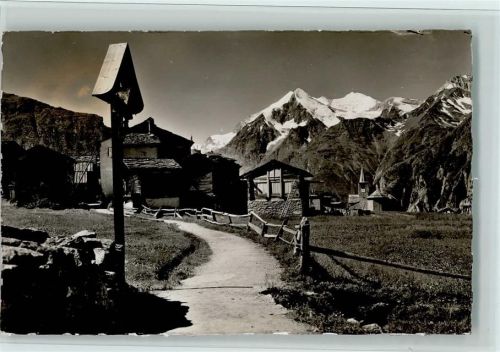 3925 Grächen - Dorfpartie Brunegghorn Weisshorn Bleshorn Kreuz