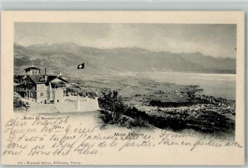 Mont Pelerin 1904 - Buffet de Baumaroche Fahne