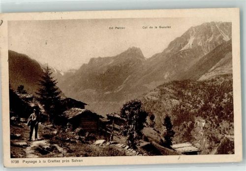 1922 Salvan - Paysage a la Crettaz
