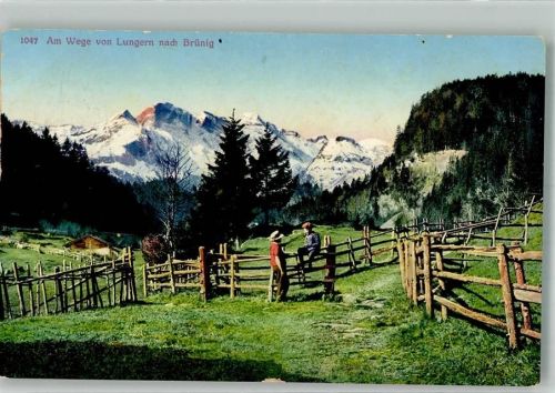 6078 Lungern 1915 Foto AK Weg von Lungern nach Brünig