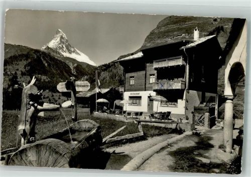 3920 Zermatt Foto AK Gasthaus Sonnenblick Winkelmatten Matterhorn
