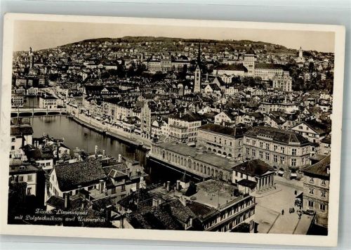 8000 Zürich 1928 Foto AK Limmatquai Polytechnikum Universität