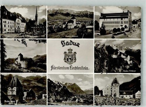 9490 Vaduz Foto AK Wappen Schloss Rathaus Rotes