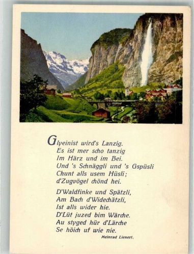 3822 Lauterbrunnen 1933 Foto AK Gedicht Lienert