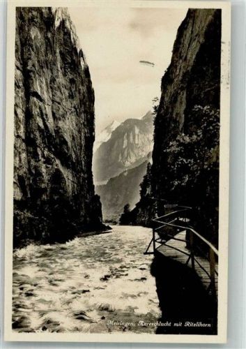 3860 Meiringen 1931 Foto AK Bahnpost Zug 2320