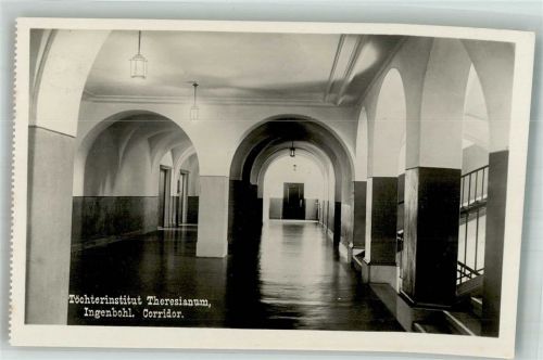 6440 Ingenbohl Foto AK Töchterinstitut Theresianum Korridor