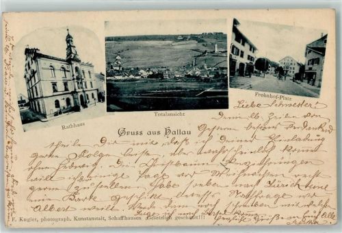 8215 Hallau 1909 - Rathaus Frohnhof Platz
