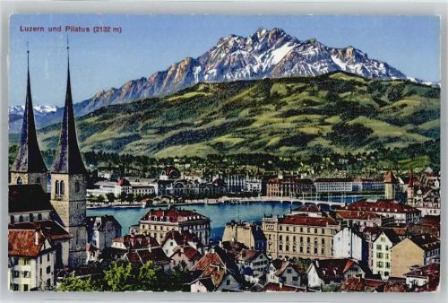 6000 Luzern Lucerne Gebrauchsspuren Blick zum Pilatus AKU1