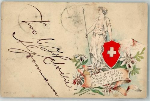 Wappen Helvetia 1900 Prägedruck