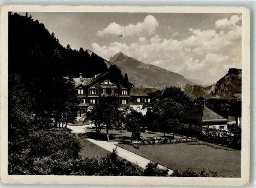 7310 Bad Ragaz 1947 Foto AK Park- Hotel Flora