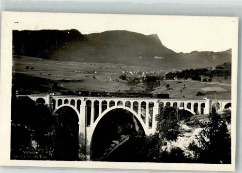 1337 Vallorbe 1951 Foto AK Eisenbahn Viadukt