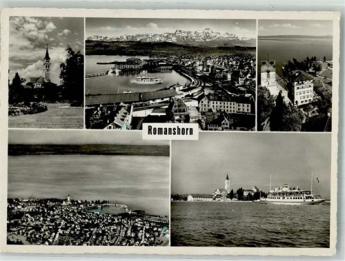 8590 Romanshorn 1957 Foto AK Bodensee Fliegeraufnahme