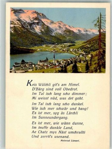 7500 St. Moritz 1932 Foto AK Gedicht Lienert