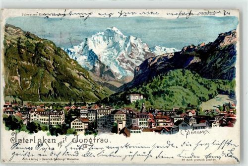 3800 Interlaken 1903 Künstlerkarte sign. C. Steinmann