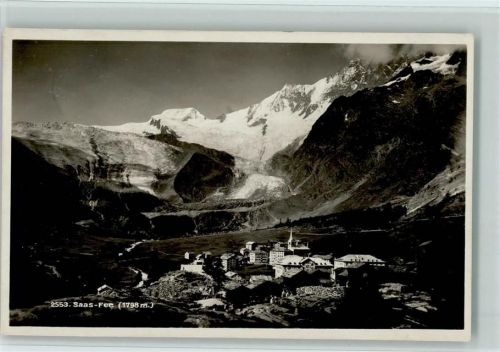 3906 Saas-Fee - Gesamtansicht mit Bergen