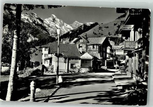 3825 Mürren 1958 Foto AK Geschäft Bank Dorfstrasse