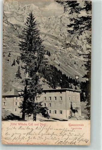 8751 Urnerboden 1904 Gebrauchsspuren Hotel Wilhelm Tell Postamt