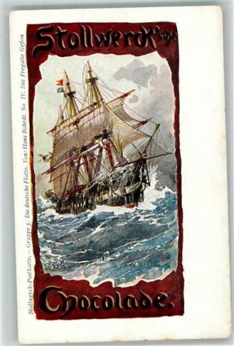 Gruppe 5 Die deutsche Flotte Bohrdt Hans Nr IV Die Fregatte Gefion Stollwerck Schokolade