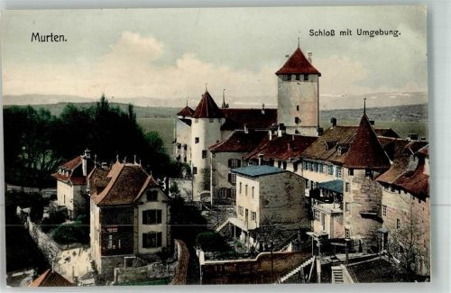 3280 Murten Morat Foto AK Schloss