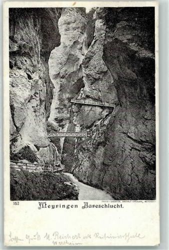 3860 Meiringen 1908 - Aareschlucht Felsengalerien
