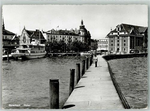 9400 Rorschach 1957 Foto AK Hafen