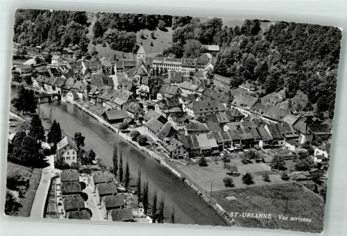 2882 St-Ursanne 1975 Foto AK Fliegeraufnahme