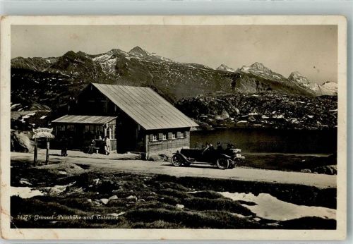 Grimsel 1934 Gebrauchsspuren Auto Gasthaus Grimselpass