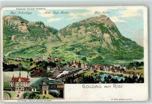 Goldau Rigi Serie Rigi Steinmann Lithographie