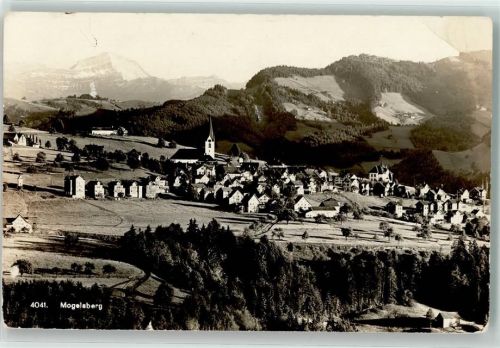 9122 Mogelsberg Gebrauchsspuren Vogelschau Foto AK M. Burkhardt