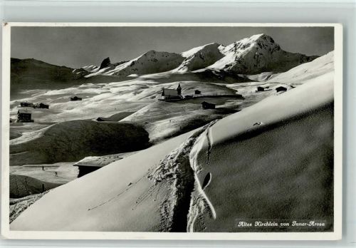 7050 Innerarosa Arosa - Altes Kirchlein von Inner-Arosa Winteraufnahme